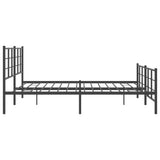 Bed Frame Black Steel Double Bed Frame Rectangular Modern 355585