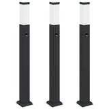 Bollard Lights with Sensor 3 pcs 80 cm Black IP44 4006080