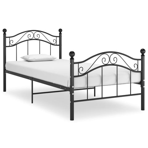 Bed Frame without Mattress Black Metal 90x200 cm 324988