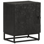 ZNTS Bedside Cabinet Black 40x30x50 cm Solid Wood Mango and Iron 372004