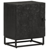 ZNTS Bedside Cabinet Black 40x30x50 cm Solid Wood Mango and Iron 372004