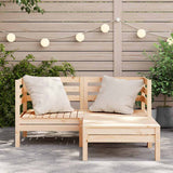 Garden Sofa 2-Seater with Footstool Solid Wood Pine 838019