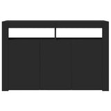 Sideboard with LED Lights Black 115.5x30x75 cm 804338