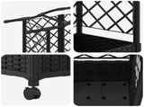 Raised Bed with Trellis and Roof Black 163 x 40 x 144 cm PP 3423109