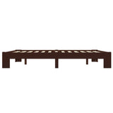 Bed Frame without Mattress Dark Brown Solid Pine Wood 160x200 cm 283302