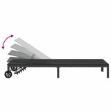 Sunbed Poly Rattan Black 42004129
