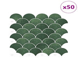 Fish Scale Tile 50 pcs Dark Green 30 x 30 cm 42046218