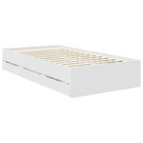 Bed Frame with Drawer White 90 x 200 cm Engineer Wood 3411858