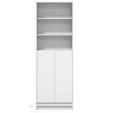 Highboard with LED White 69x32.5x200 cm Engineered Wood 3307905