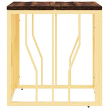 Coffee Table Gold Stainless Steel and Solid Wood Reclaimed 350046