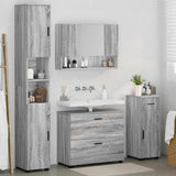 Bathroom Furniture Set with Drawer with Shelf 4 pcs Grey Sonoma 3393059