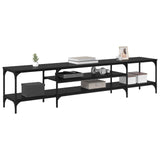 TV Cabinet Black Oak 201 x 35 x 45 cm Engineered Wood and Iron 881309