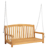 Swing Bench Natural 114 x 61 x 61.5 cm Solid Teak Wood 42030018
