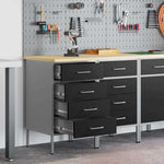 Work Cabinet with Drawer 2 pcs Black and Grey 100 x 55 x 85 cm 3321362