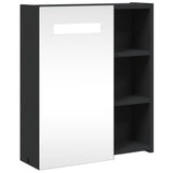 Bathroom Mirror Cabinet with LED Light Black 45x13x52 cm 357967
