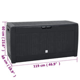 Garden Storage Box Anthracite 119x48x60 cm Polypropylene 152197