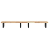 Basin Shelf Wall Mounted Steel and Solid Wood Acacia 3302681