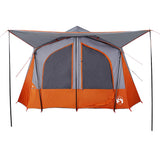 Camping Tent Cabin 5-Person Grey and Orange Waterproof 94754