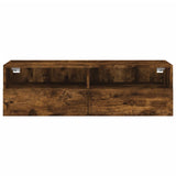 TV Wall Cabinet Smoked Oak 100x30x30 cm Engineered Wood 836890
