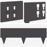 Lawn Edging 30 pcs 100 x 15 cm Steel Black 8008548