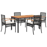 Garden Dining Set Black PE Rattan 5 piece set 3213562