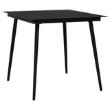 5 Piece Garden Dining Set Black PVC Rattan 3060268