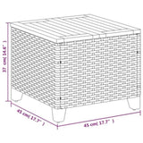 Garden Table Grey 45x45x37 cm Poly Rattan Acacia Wood 366326
