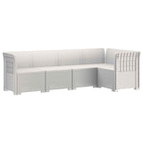 5-Seater Garden Sofa Rattan Look PP White 3444032