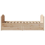 Bed Frame without Mattress 75x190 cm Small Single Solid Wood Pine 3301812