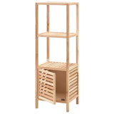 ZNTS Bathroom Storage Cabinet Solid Walnut Wood 39.5x35.5x123 cm 247099