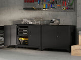 Lockable Metal Filing Cabinet, 2-Tier Storage Cupboard with Double Doors, Modern Office Organiser, T3398P554124