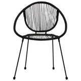 Garden Chair Set of 2 Black PVC rattan, steel Standard 48566