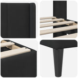 Bed Frame with Headboard Black 90 x 190 cm Velvet 42027535