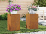 Plant Stand 2 pcs Rusty 24 x 24 x 55 cm Weathering Steel 865819