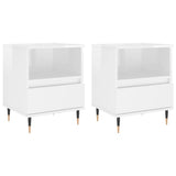 Bedside Cabinets 2 pcs High Gloss White 40x35x50 cm Engineered Wood 830609