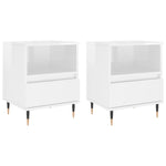 ZNTS Bedside Cabinets 2 pcs High Gloss White 40x35x50 cm Engineered Wood 830609