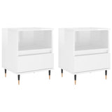 ZNTS Bedside Cabinets 2 pcs High Gloss White 40x35x50 cm Engineered Wood 830609