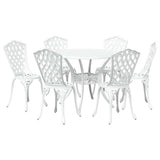 Garden Dining Set 7 pcs White Aluminium 3334714