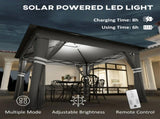 3.36 x 3.36m Pop Up Gazebo Party Tent with Solar-Powered LED Lights, Adjustable Event Shelter with T3398P551621