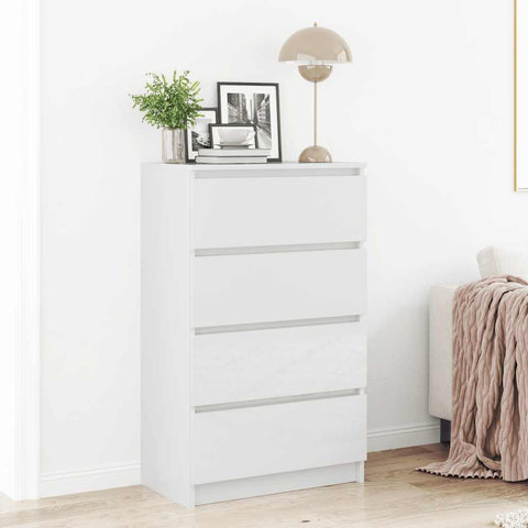 Sideboard High Gloss White 60x35x98.5 cm Engineered Wood 800537