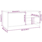 Coffee Table White 102x50x45 cm Engineered Wood 809827