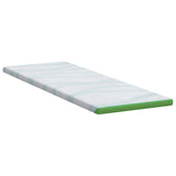 Mattress Topper White and Green 70 x 200 x 6 cm Jaquard Fabric 4106165