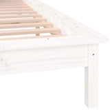 LED Bed Frame without Mattress White 120x190 cm Small Double Solid Wood 820642