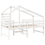 ZNTS Loft Bed with Ladder and Roof without Mattress White 90x190 cm Single 3281991