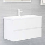 ZNTS Sink Cabinet High Gloss White 80x38.5x45 cm Engineered Wood 804752