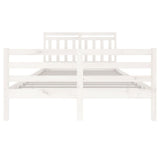 3100655 Bed Frame without Mattress White Solid Wood 140x200 cm