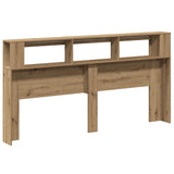 LED Headboard Artisan Oak 200x18.5x103.5 cm Engineered Wood 857693