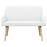 2 Seater Sofa with Solid Wood Legs 2-Seater White Linen Fabric 42051040