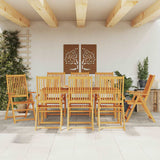 9 Piece Garden Dining Set 180x90x75 cm Solid Wood Acacia 3295259