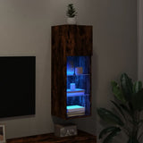 TV Cabinet with LED Lights Smoked Oak 30.5x30x90 cm 837009
